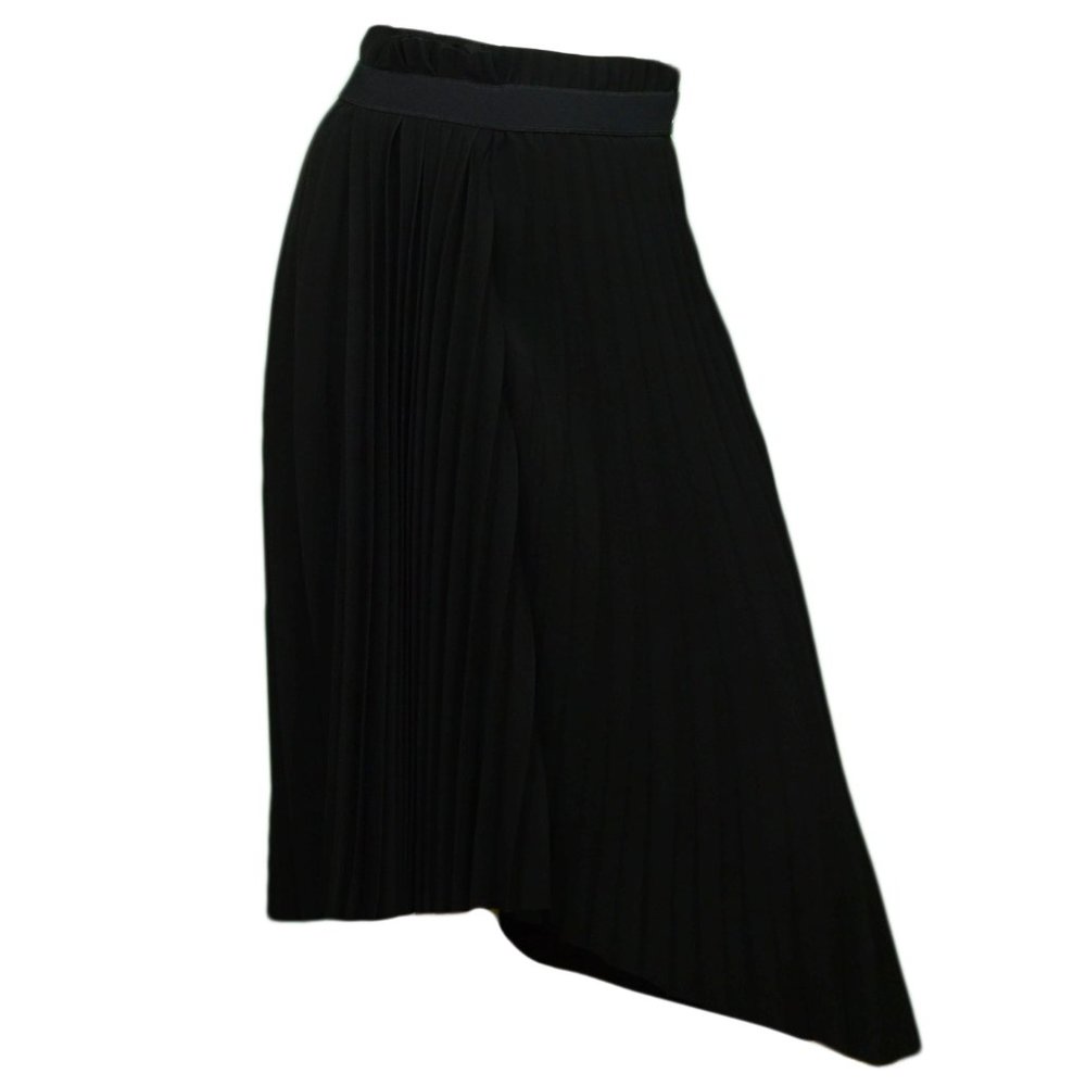 Balenciaga Black Asymmetric Skirt w. Logo sz FR34